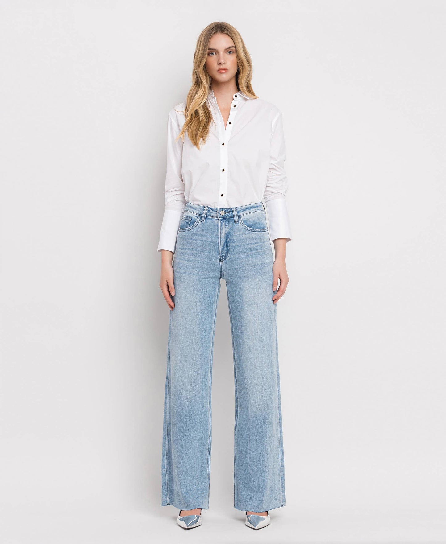 Vervet - Super High Rise Wide Leg Jeans