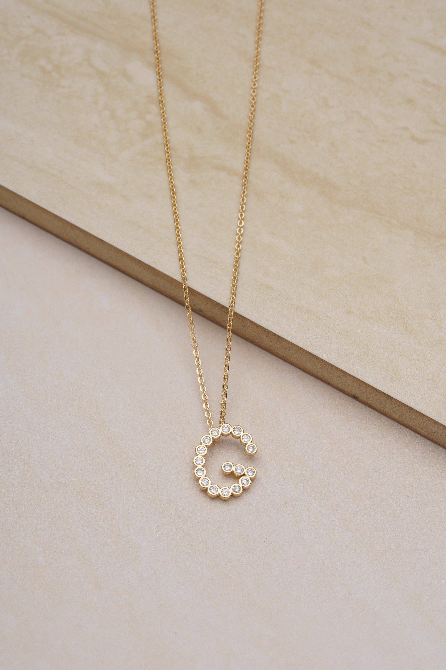 Ettika - Simple Crystal Initial 18k Gold Plated Necklace