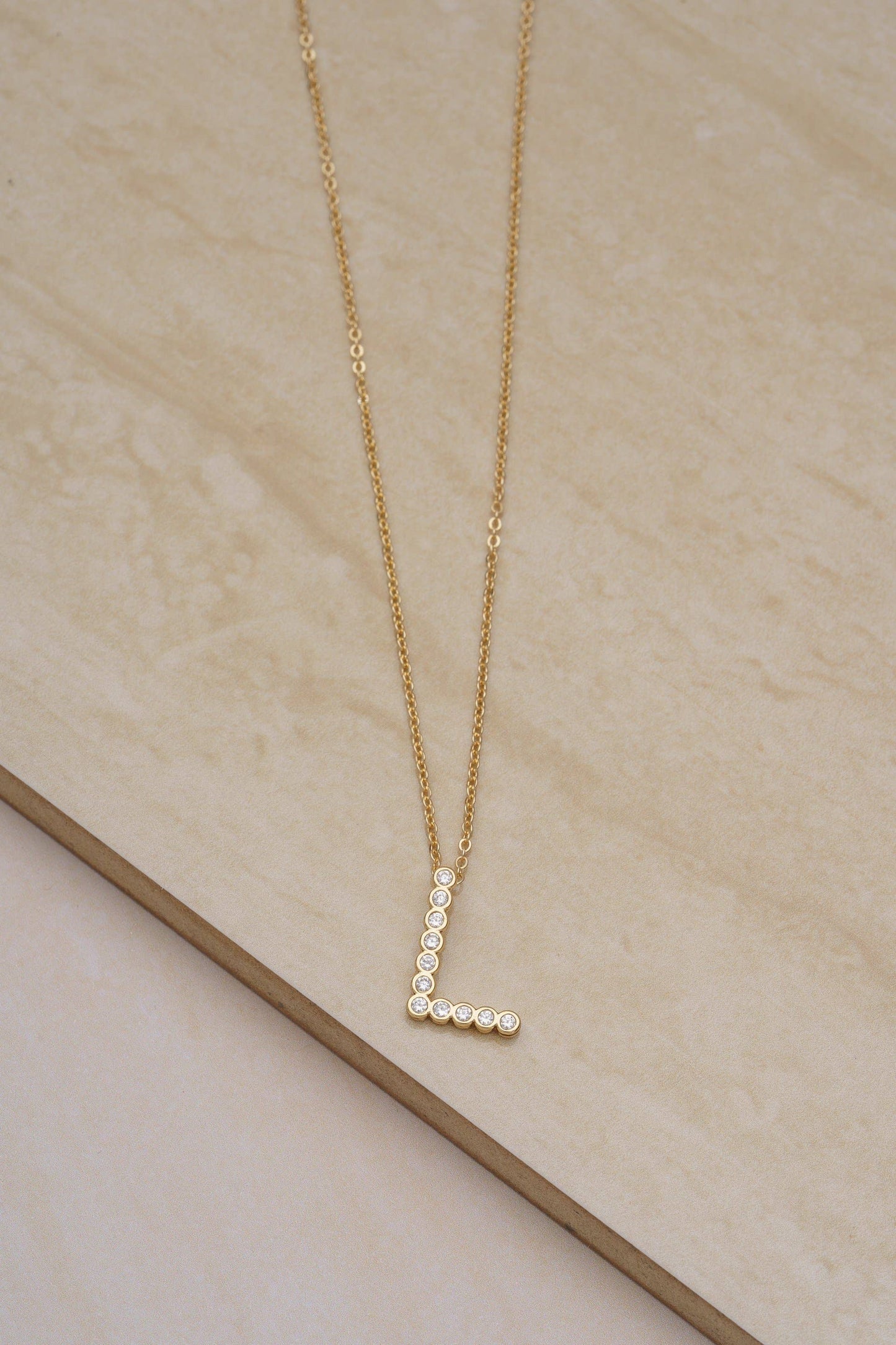 Ettika - Simple Crystal Initial 18k Gold Plated Necklace