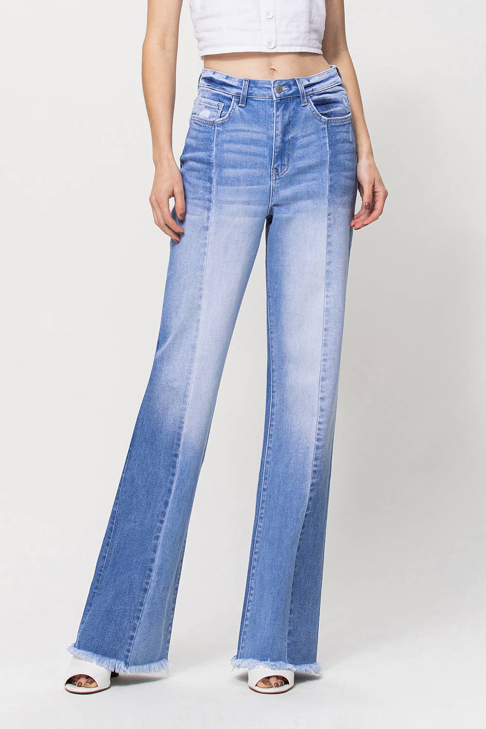 Flying Monkey - 90'S Vintage Super High Rise Double Panels Flare Jeans