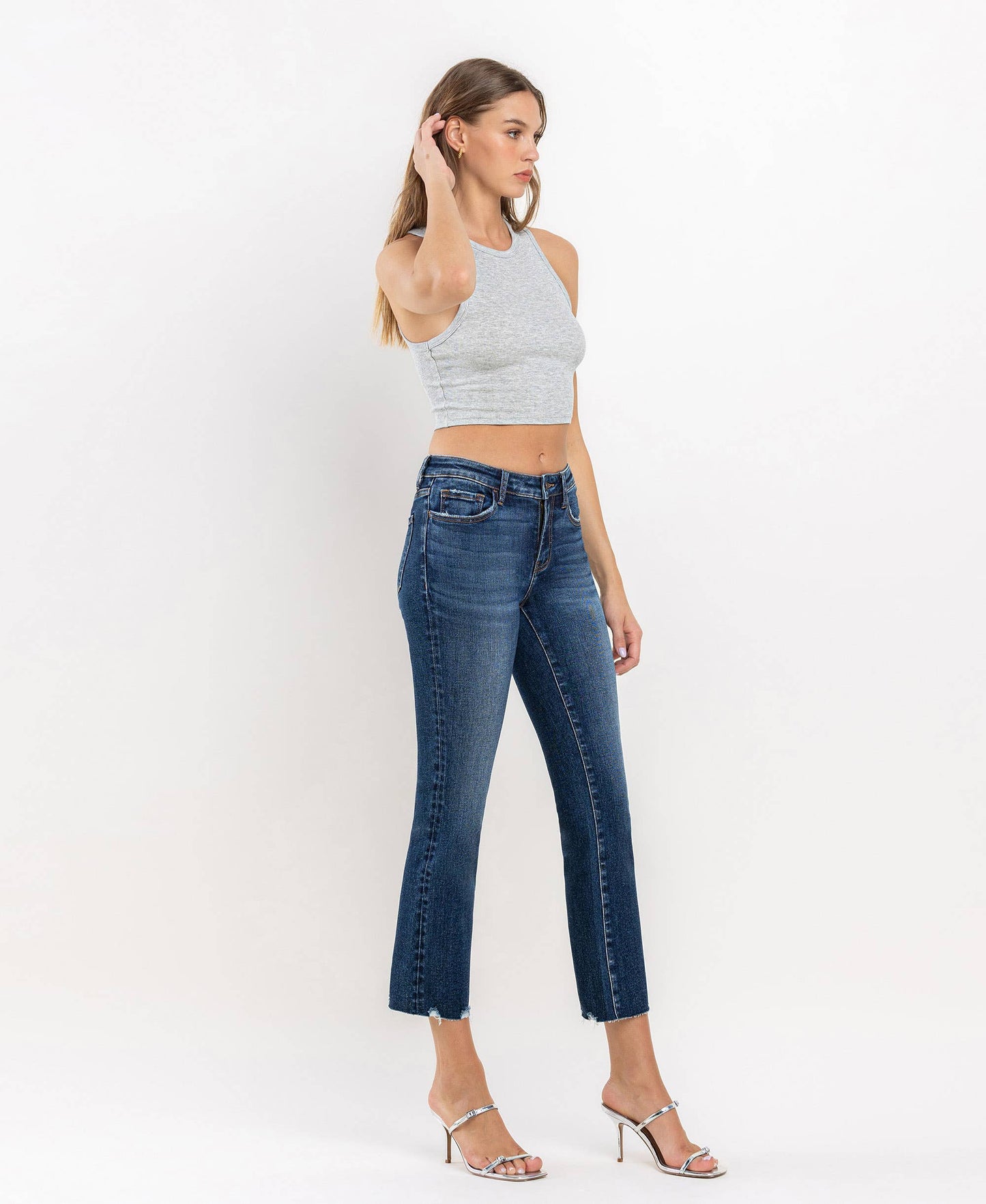 Lovervet - Mid Rise Crop Mini Bootcut Jeans