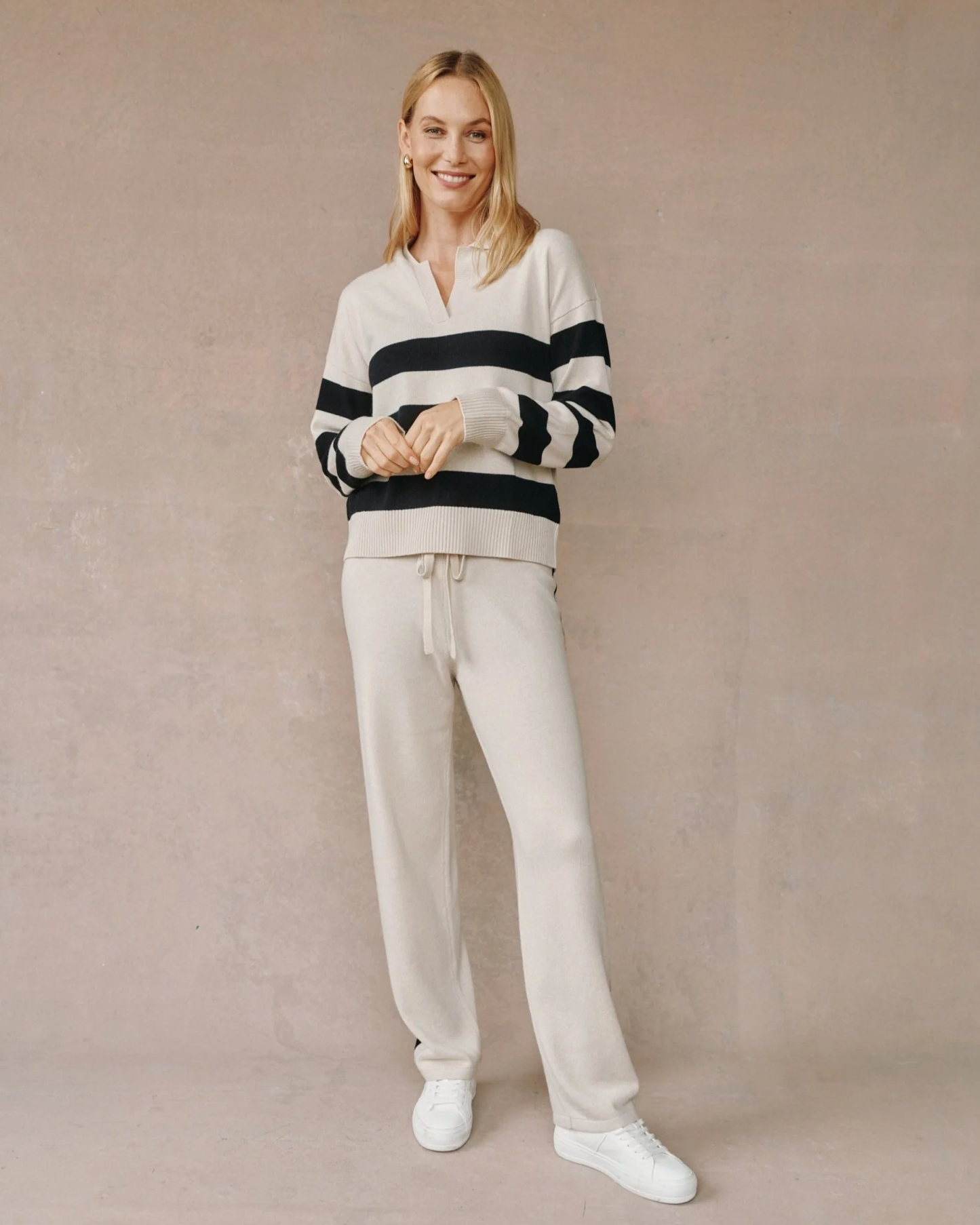 Bella Dahl Stripe Placket Pullover Sweater