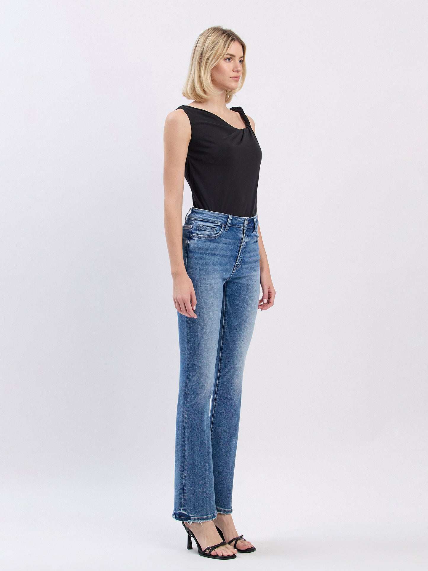 High Rise Full Length Bootcut Jeans