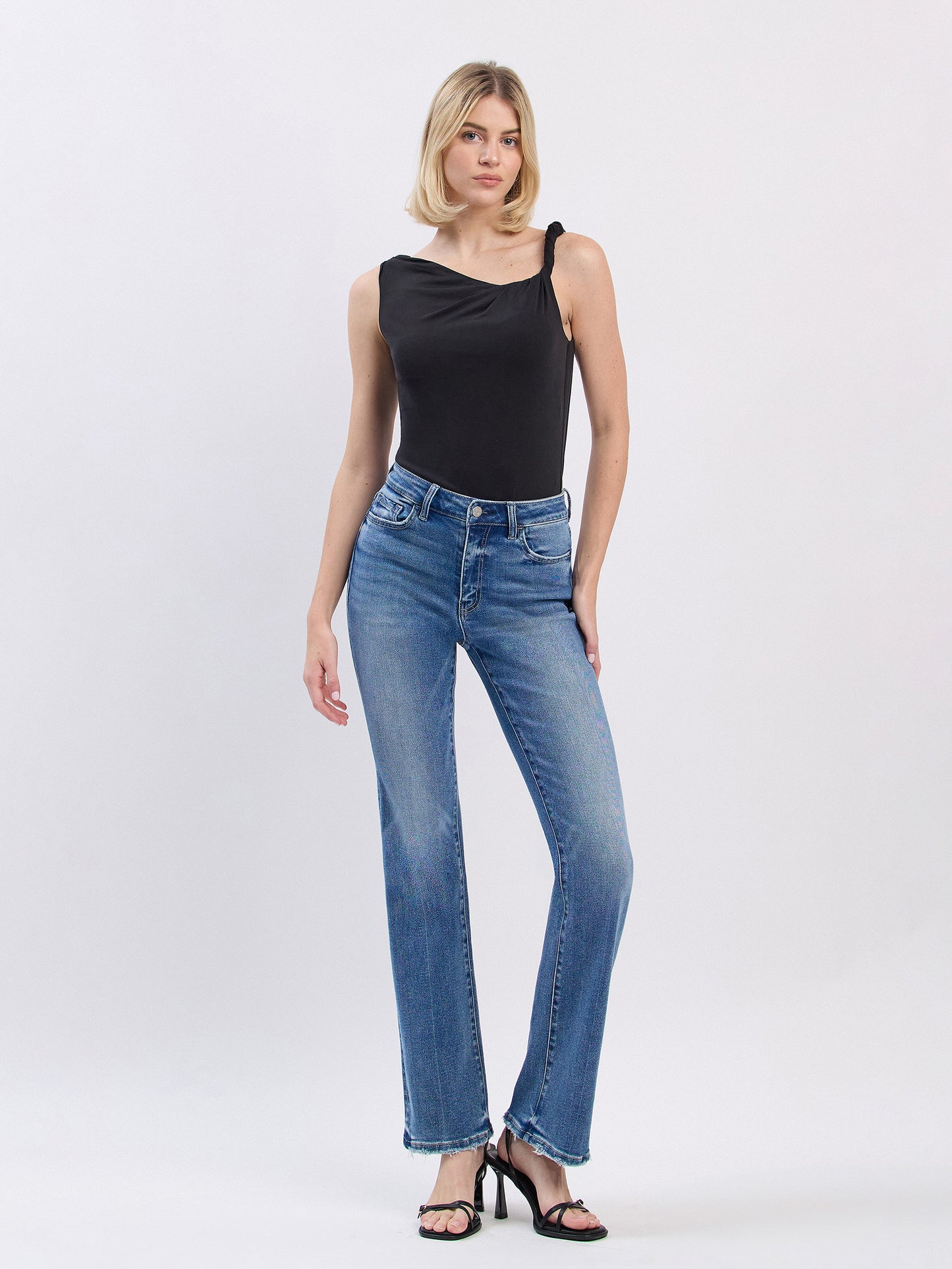 High Rise Full Length Bootcut Jeans