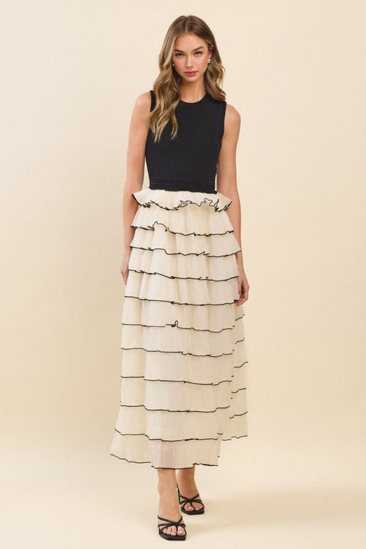 Tulle Ruffle Maxi Dress