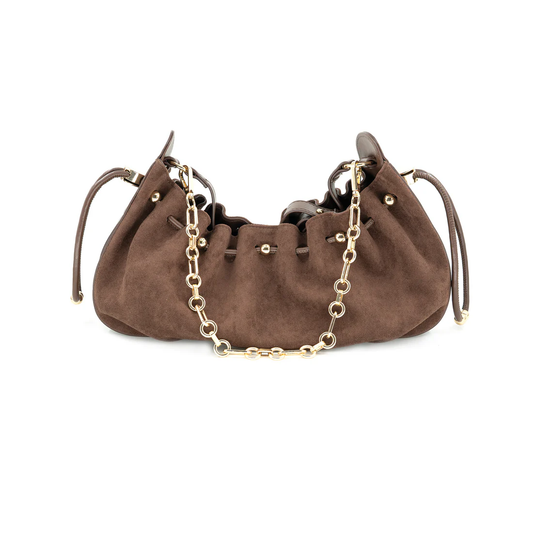 Faux Suede Chain Purse