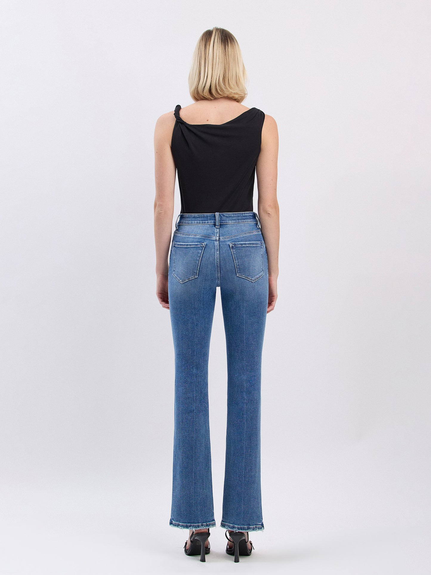 High Rise Full Length Bootcut Jeans