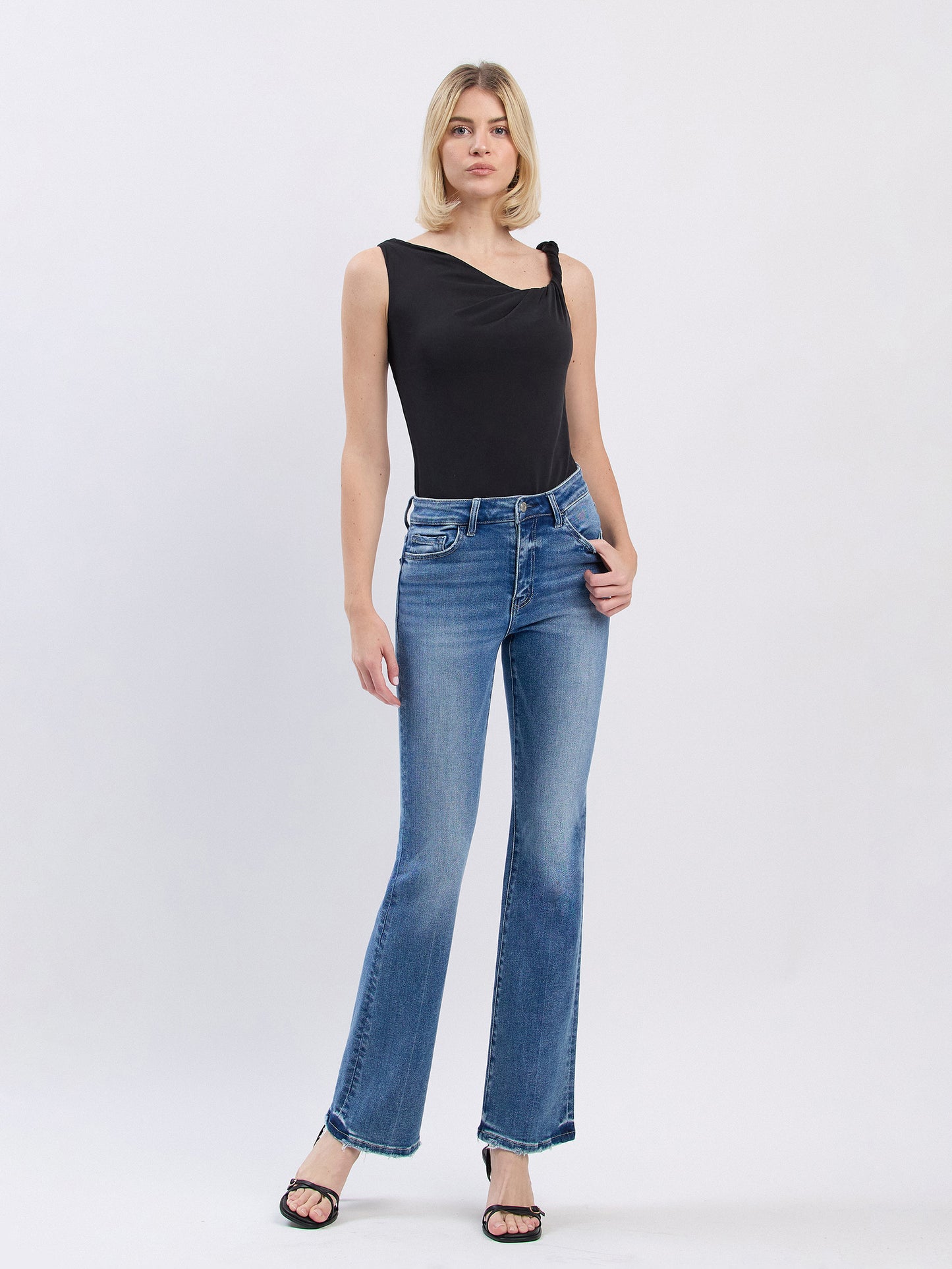 High Rise Full Length Bootcut Jeans