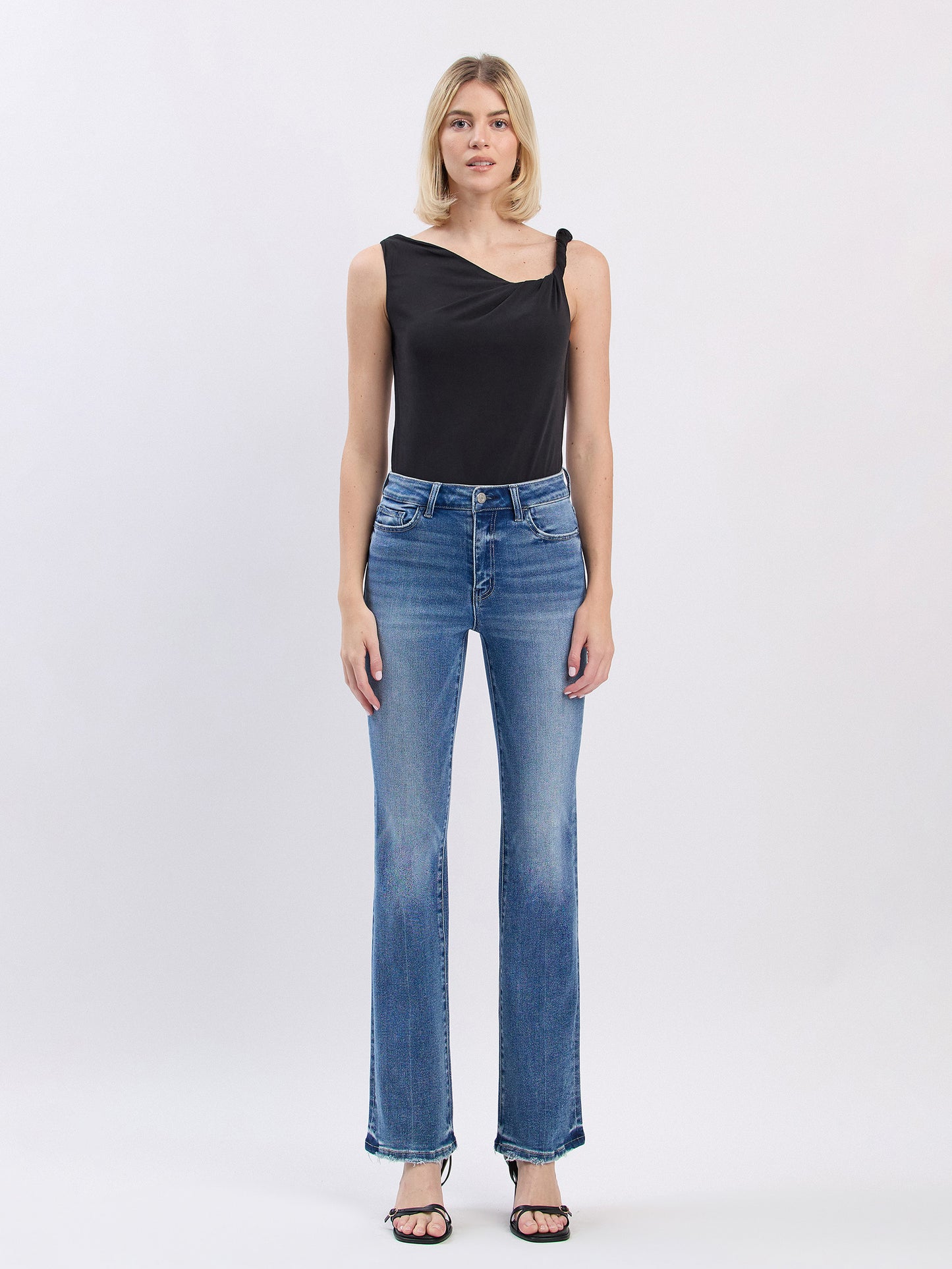 High Rise Full Length Bootcut Jeans
