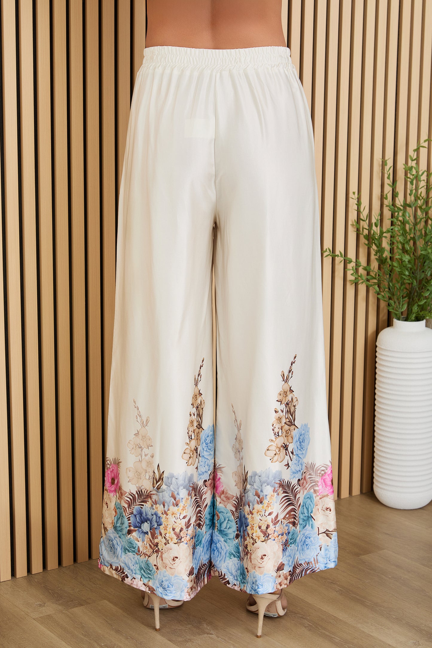 Floral Silky Wide Leg Pants