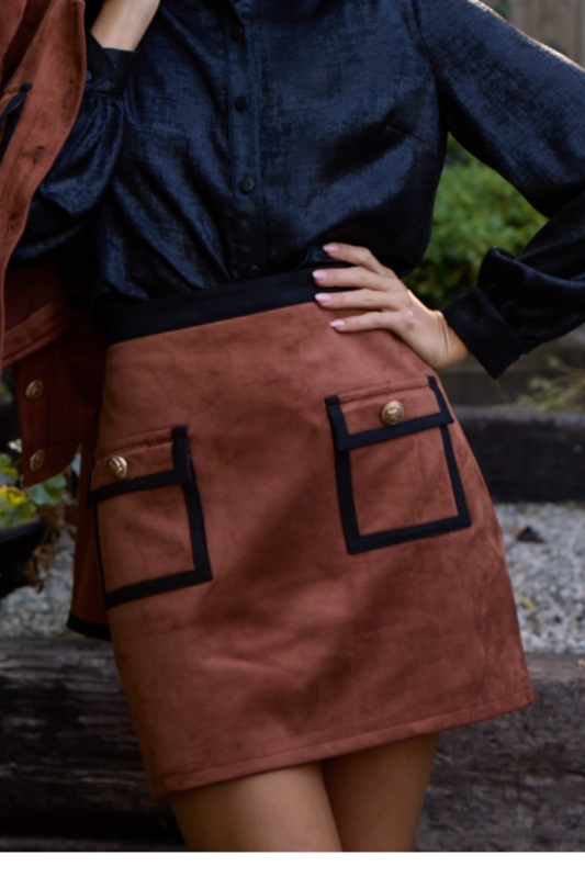 Vegan Suede Mini Skirt