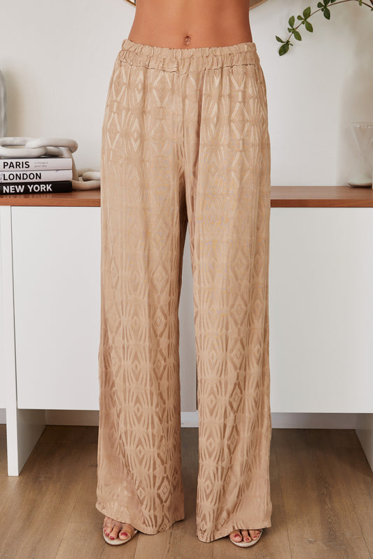Geometric Print Pants With Pockets