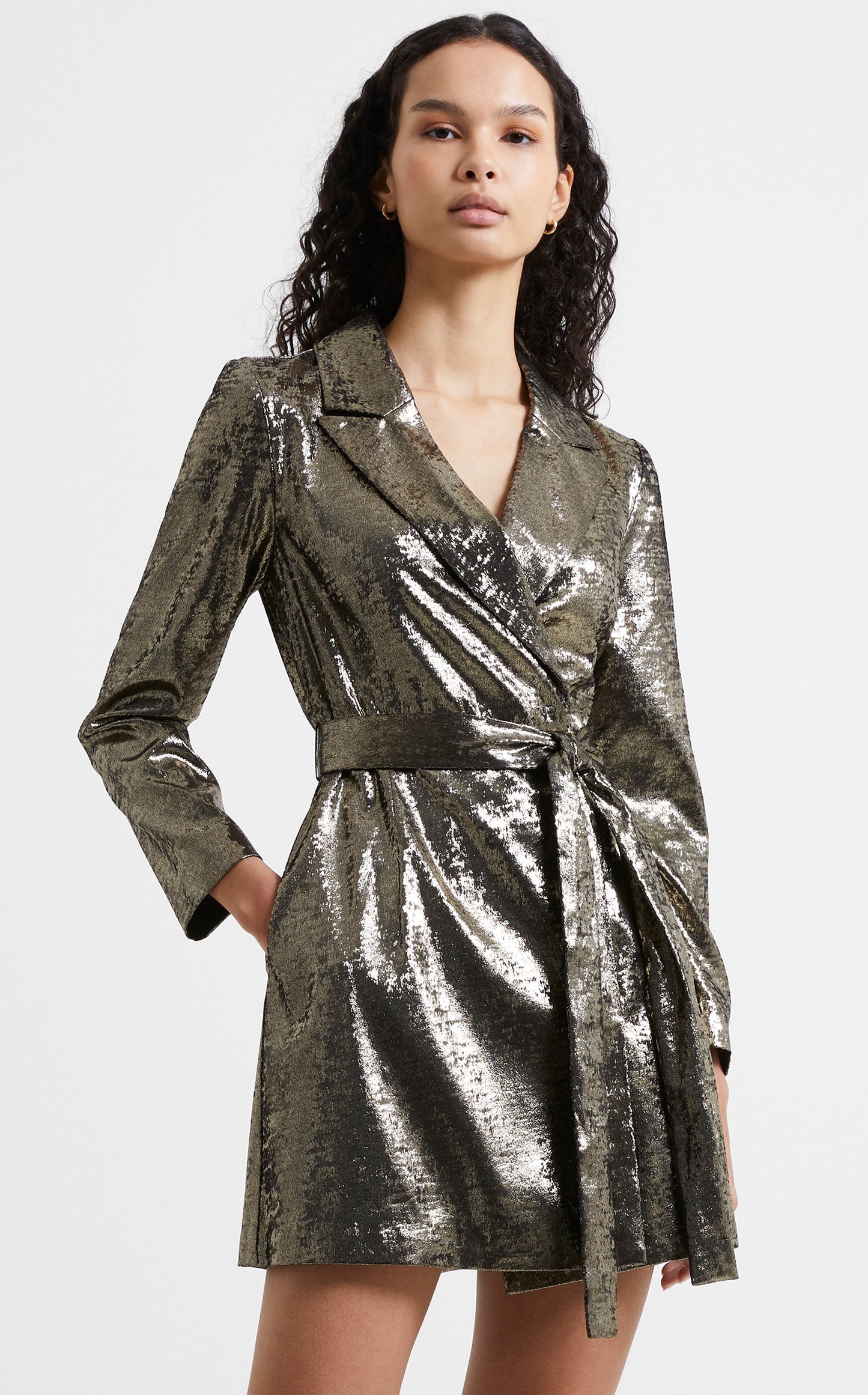 Alara Molten Metallic Tux Dress