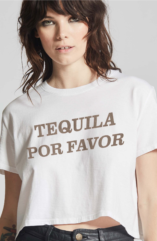 Tequila Por Favor Cropped Tee