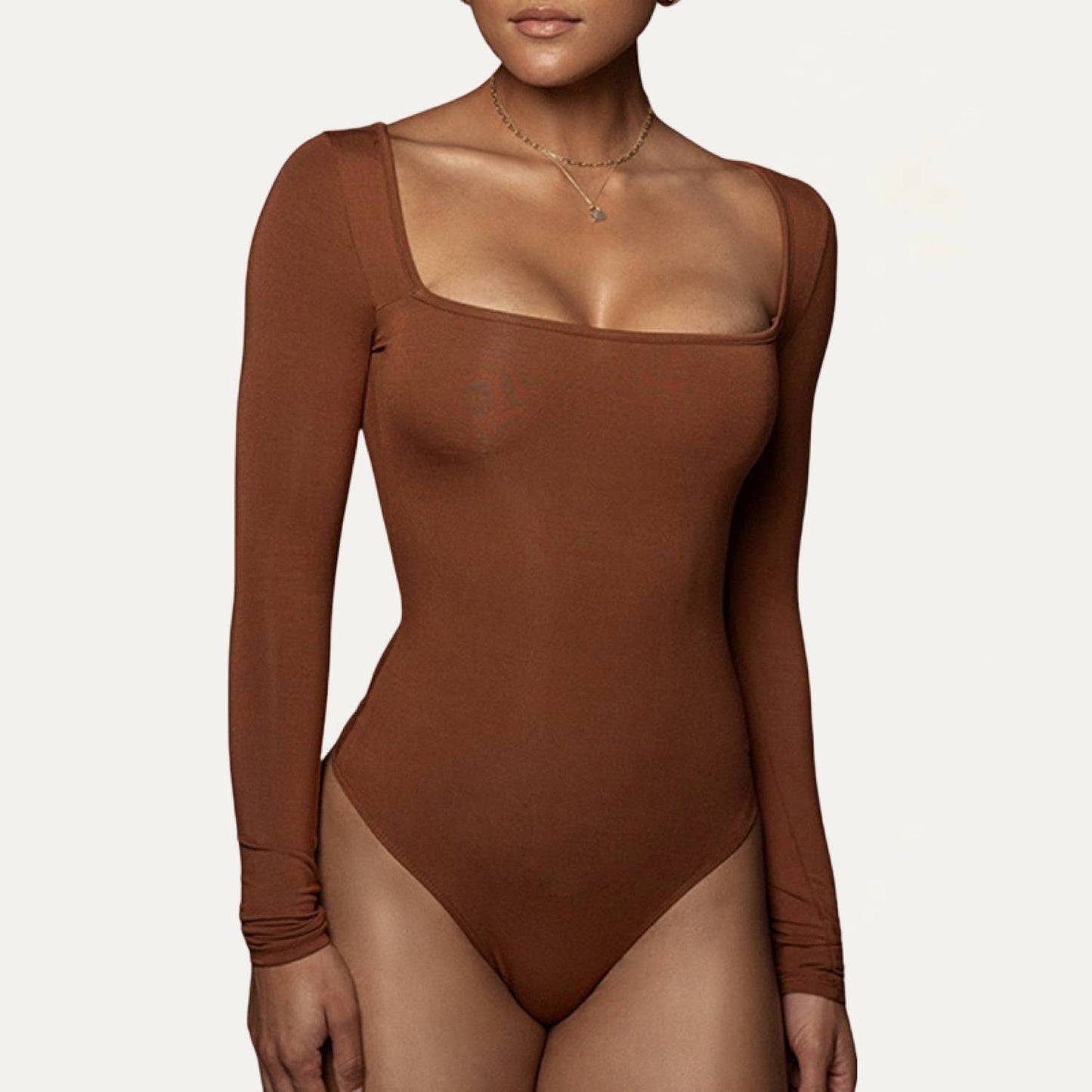 Basics Square Neckline Long Sleeve Bodysuit